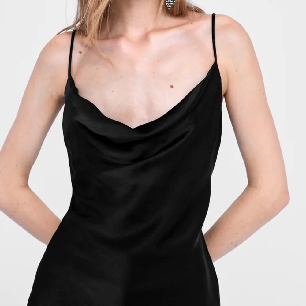 Zara Satin Strappy Camisole Tank Top Size Small